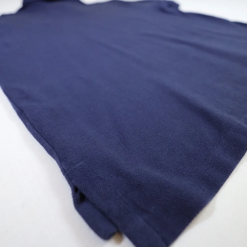 Polo Ralph Lauren Polo Shirt Mens L Navy Blue Pony Custom Slim Fit Mesh Cotton